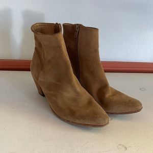 Fluevog Milla boots, gorgeous caramel suede